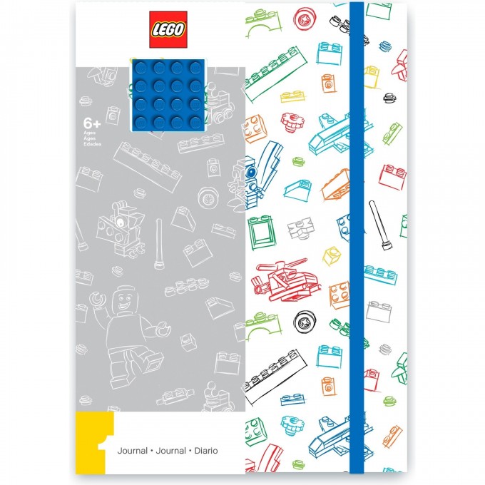 Книга для записей с резинкой и пластиной LEGO, сине-белая (96 листов) 51842L 387886 Книга для записей с резинкой и пластиной LEGO, сине-белая (96 листов) 51842L 387886
