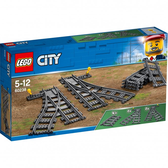 Конструктор детский LEGO CITY ЖЕЛЕЗНОДОРОЖНЫЕ СТРЕЛКИ 60238 Конструктор детский LEGO CITY ЖЕЛЕЗНОДОРОЖНЫЕ СТРЕЛКИ 60238