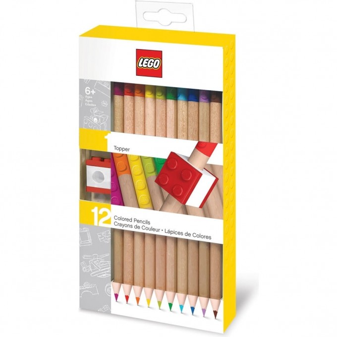 Набор цветных карандашей LEGO 12 шт. с насадкой в форме кирпичика 52064L 1554097 Набор цветных карандашей LEGO 12 шт. с насадкой в форме кирпичика 52064L 1554097